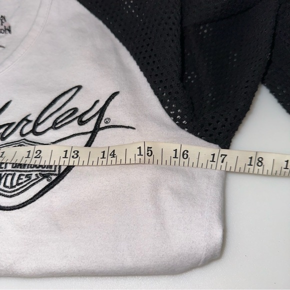 Harley Davidson Women’s Black White Long Sleeve Mesh Arms Size M - Picture 4 of 7